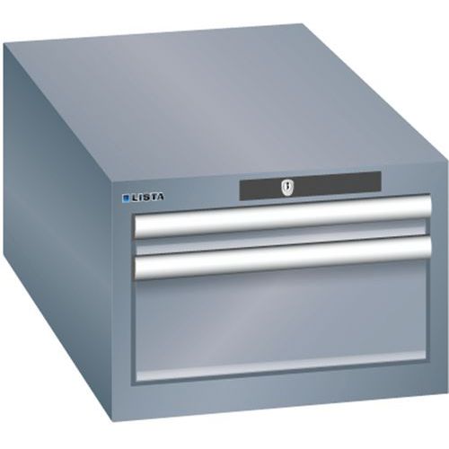 Szafki warsztatowe Lista z szufladami, 2 lub 3 szuflady, 411x725x283 mm - Szafka warsztatowa Lista, 2 szuflady: 1x50mm + 1x150mm, 411x725x283 mm, ciem