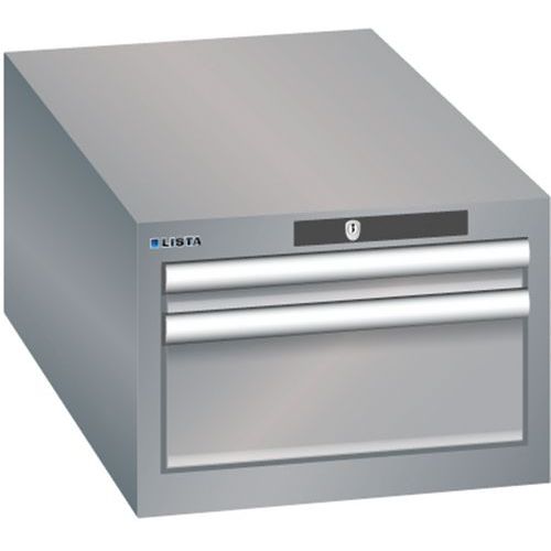 Szafki warsztatowe Lista z szufladami, 2 lub 3 szuflady, 411x725x283 mm - Szafka warsztatowa Lista, 2 szuflady: 1x50mm + 1x150mm, 411x725x283 mm, szar