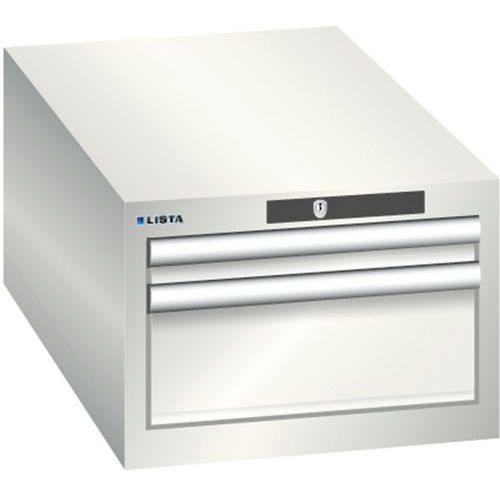 Szafki warsztatowe Lista z szufladami, 2 lub 3 szuflady, 411x725x283 mm - Szafka warsztatowa Lista, 2 szuflady: 1x50mm + 1x150mm, 411x725x283 mm, jasn