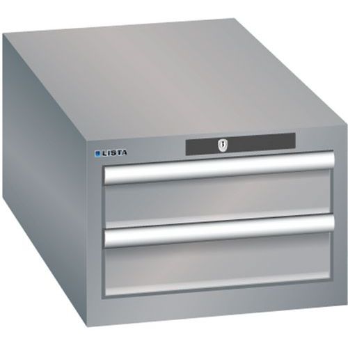 Szafki warsztatowe Lista z szufladami, 2 lub 3 szuflady, 411x725x283 mm - Szafka warsztatowa Lista, 2 szuflady: 1x50mm + 1x150mm 411x725x283 mm, kolor