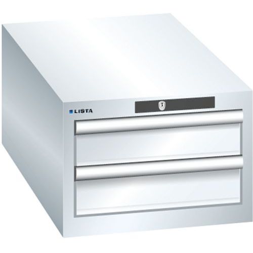 Szafki warsztatowe Lista z szufladami, 2 lub 3 szuflady, 411x725x283 mm - Szafka warsztatowa Lista, 2 szuflady: 2x100mm, 411x725x283 mm, biała