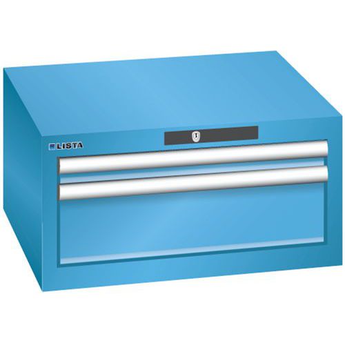 Szafki warsztatowe Lista z szufladami, 2 lub 3 szuflady - Szafka warsztatowa Lista, 2 szuflady: 1x 50 + 1x 150 mm, jasnoniebieska