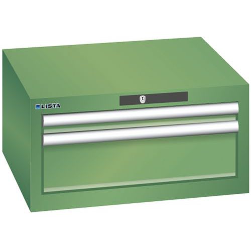 Szafki warsztatowe Lista z szufladami, 2 lub 3 szuflady - Szafka warsztatowa Lista, 2 szuflady: 1x 50 +1x 150 mm, zielona