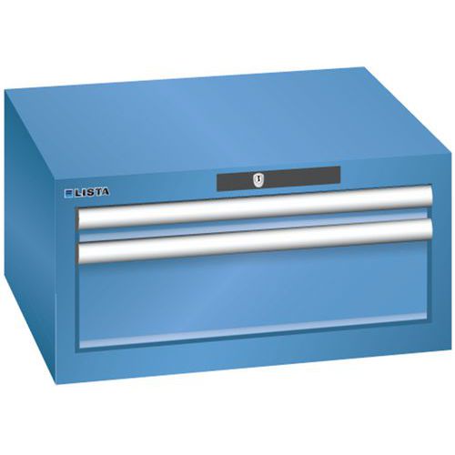 Szafki warsztatowe Lista z szufladami, 2 lub 3 szuflady - Szafka warsztatowa Lista, 2 szuflady: 1x 50 +1x 150 mm, niebieska