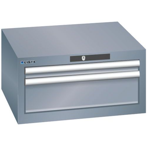 Szafki warsztatowe Lista z szufladami, 2 lub 3 szuflady - Szafka warsztatowa Lista, 2 szuflady: 1x 50 +1x 150 mm, ciemnoszara
