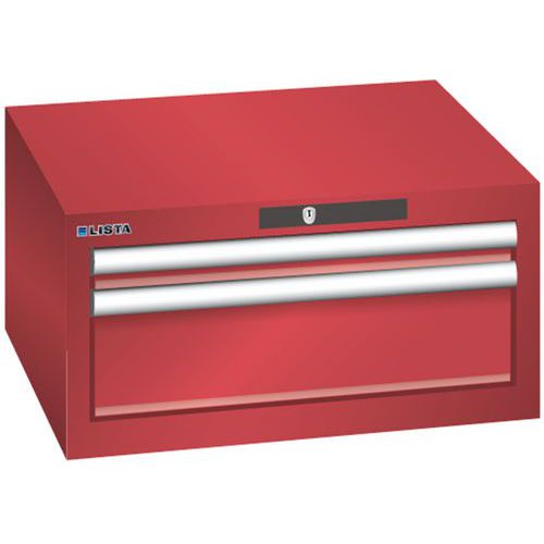 Szafki warsztatowe Lista z szufladami, 2 lub 3 szuflady - Szafka warsztatowa Lista, 2 szuflady: 1x 50 +1x 150 mm, czerwona