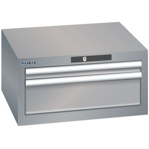 Szafki warsztatowe Lista z szufladami, 2 lub 3 szuflady - Szafka warsztatowa Lista, 2 szuflady: 1x 50 + 1x 150 mm, szaro-srebrna