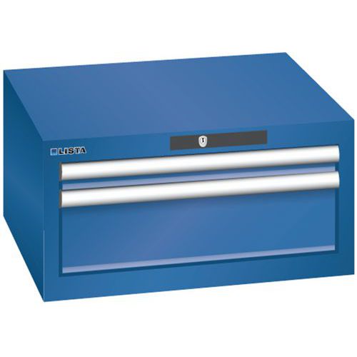 Szafki warsztatowe Lista z szufladami, 2 lub 3 szuflady - Szafka warsztatowa Lista, 2 szuflady: 1x 50 +1x 150 mm, ciemnoniebieska
