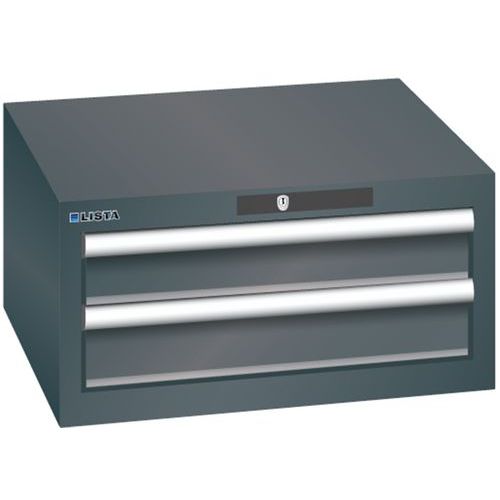 Szafki warsztatowe Lista z szufladami, 2 lub 3 szuflady - Szafka warsztatowa Lista, 2 szuflady: 2x 100 mm, czarna