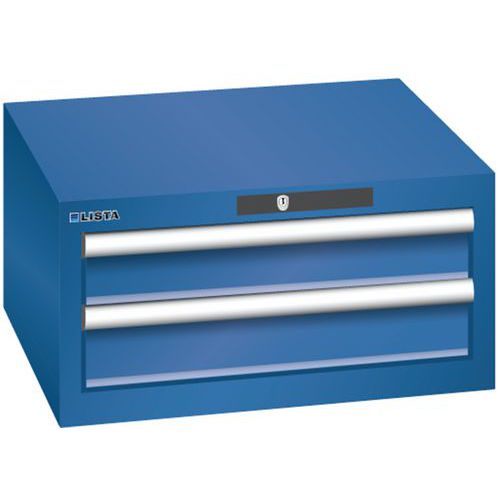 Szafki warsztatowe Lista z szufladami, 2 lub 3 szuflady - Szafka warsztatowa Lista, 2 szuflady: 2x 100 mm, ciemnoniebieska