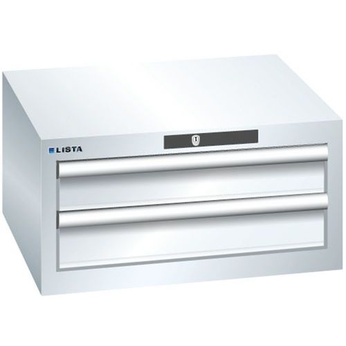 Szafki warsztatowe Lista z szufladami, 2 lub 3 szuflady - Szafka warsztatowa Lista, 2 szuflady: 2x 100 mm, biała