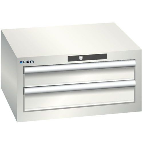 Szafki warsztatowe Lista z szufladami, 2 lub 3 szuflady - Szafka warsztatowa Lista, 2 szuflady: 2x 100 mm, jasnoszary