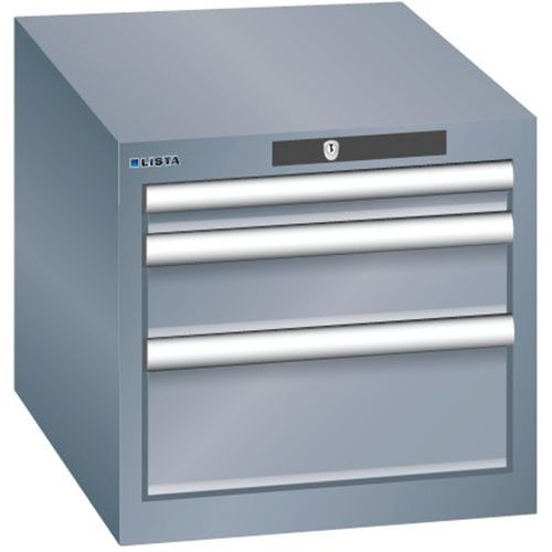 Szafki warsztatowe Lista z szufladami, 3 lub 4 szuflady - Szafka warsztatowa Lista, 3 szuflady - 1 x 50mm + 1 x 100mm + 1 x 150mm, ciemnoszary