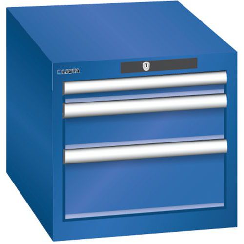 Szafki warsztatowe Lista z szufladami, 3 lub 4 szuflady - Szafka warsztatowa Lista, 3 szuflady - 1 x 50 mm + 1 x 100 mm + 1 x 150 mm, kolor fluorescen