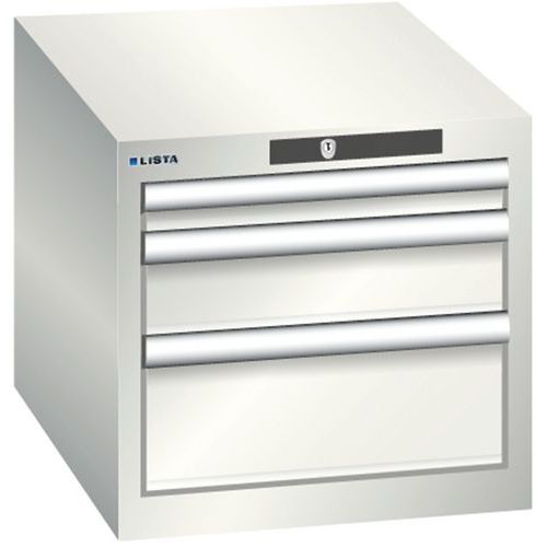 Szafki warsztatowe Lista z szufladami, 3 lub 4 szuflady - Szafka warsztatowa Lista, 3 szuflady - 1 x 50mm + 1 x 100mm + 1 x 150mm, jasnoszary
