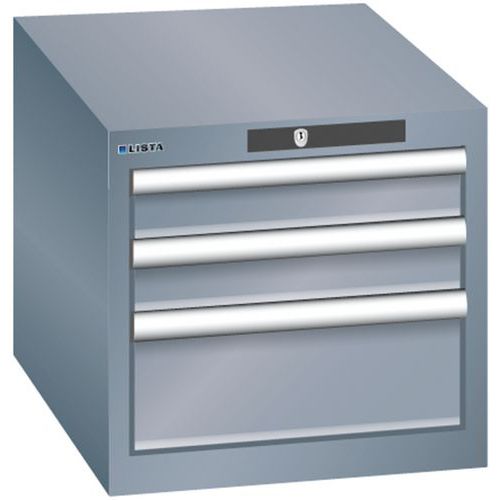 Szafki warsztatowe Lista z szufladami, 3 lub 4 szuflady - Szafka warsztatowa Lista, 3 szuflady – 2x 75mm + 1x 150mm, ciemnoszary