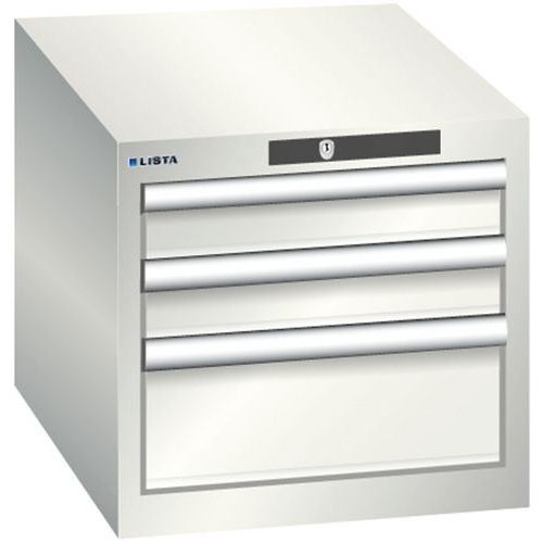 Szafki warsztatowe Lista z szufladami, 3 lub 4 szuflady - Szafka warsztatowa Lista, 3 szuflady – 2x 75mm + 1x 150mm, jasnoszary