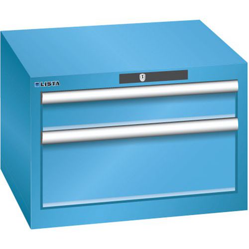Szafki warsztatowe Lista z szufladami, 2, 3 lub 4 szuflady, 564x572x383mm - Szafka warsztatowa Lista, 2 szuflady, 564x572x383mm, jasnoniebieska