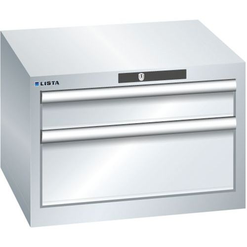Szafki warsztatowe Lista z szufladami, 2, 3 lub 4 szuflady, 564x572x383mm - Szafka warsztatowa Lista, 2 szuflady, 564x572x383mm, szara
