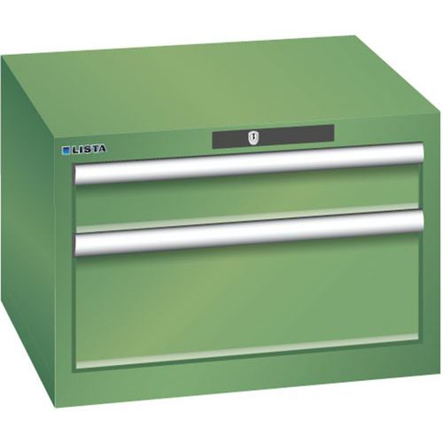 Szafki warsztatowe Lista z szufladami, 2, 3 lub 4 szuflady, 564x572x383mm - Szafka warsztatowa Lista, 2 szuflady, 564x572x383mm, zielona