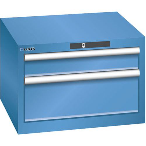 Szafki warsztatowe Lista z szufladami, 2, 3 lub 4 szuflady, 564x572x383mm - Szafka warsztatowa Lista, 2 szuflady, 564x572x383mm, niebieska
