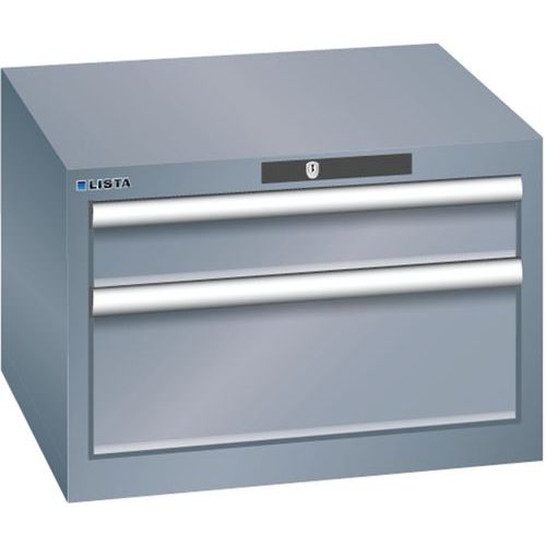 Szafki warsztatowe Lista z szufladami, 2, 3 lub 4 szuflady, 564x572x383mm - Szafka warsztatowa Lista, 2 szuflady, 564x572x383mm, ciemnoszara