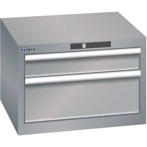Szafki warsztatowe Lista z szufladami, 2, 3 lub 4 szuflady, 564x572x383mm - Szafka warsztatowa Lista, 2 szuflady, 564x572x383mm, szaro-srebrna
