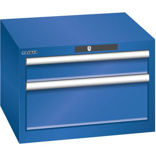 Szafki warsztatowe Lista z szufladami, 2, 3 lub 4 szuflady, 564x572x383mm - Szafka warsztatowa Lista, 2 szuflady, 564x572x383mm, fluorescencyjny niebi