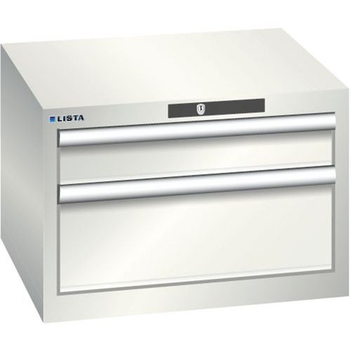 Szafki warsztatowe Lista z szufladami, 2, 3 lub 4 szuflady, 564x572x383mm - Szafka warsztatowa Lista, 2 szuflady, 564x572x383mm, jasnoszara