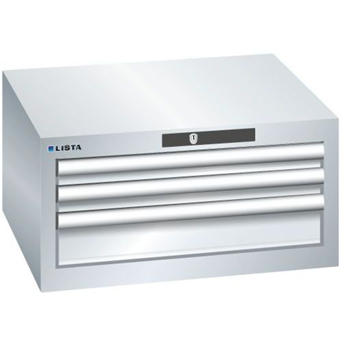 Szafki warsztatowe Lista z szufladami, 2 lub 3 szuflady - Szafka warsztatowa Lista, 3 szuflady: 2x50 + 1x100mm, szara