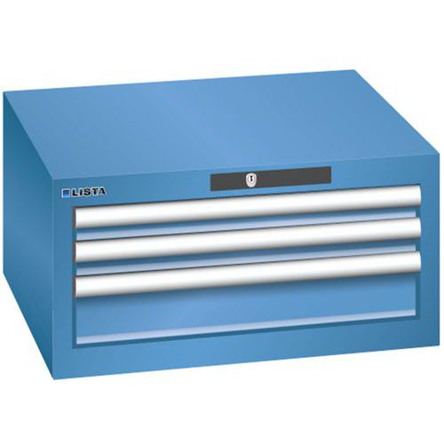 Szafki warsztatowe Lista z szufladami, 2 lub 3 szuflady - Szafka warsztatowa Lista, 3 szuflady: 2x50 + 1x100mm, niebieska