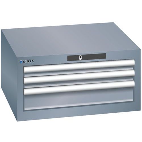 Szafki warsztatowe Lista z szufladami, 2 lub 3 szuflady - Szafka warsztatowa Lista, 3 szuflady: 2x50 + 1x100mm, ciemnoszara