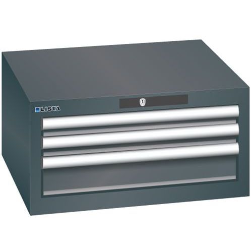 Szafki warsztatowe Lista z szufladami, 2 lub 3 szuflady - Szafka warsztatowa Lista, 3 szuflady: 2x50 + 1x100mm, czarna