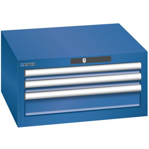 Szafki warsztatowe Lista z szufladami, 2 lub 3 szuflady - Szafka warsztatowa Lista, 3 szuflady: 2x50 + 1x100mm, ciemnoniebieska