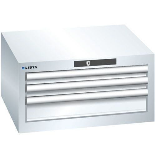 Szafki warsztatowe Lista z szufladami, 2 lub 3 szuflady - Szafka warsztatowa Lista, 3 szuflady: 2x50 + 1x100mm, biała