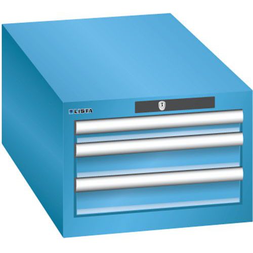 Szafki warsztatowe Lista z szufladami, 2 lub 3 szuflady, 411x725x283 mm - Szafka warsztatowa Lista, 2 szuflady: 2x100mm, 411x725x283 mm, jasnoniebiesk