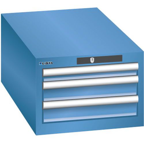 Szafki warsztatowe Lista z szufladami, 2 lub 3 szuflady, 411x725x283 mm - Szafka warsztatowa Lista, 3 szuflady, 411x725x283 mm, niebieska