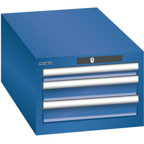 Szafki warsztatowe Lista z szufladami, 2 lub 3 szuflady, 411x725x283 mm - Szafka warsztatowa Lista, 3 szuflady, 411x725x283 mm, ciemnoniebieska