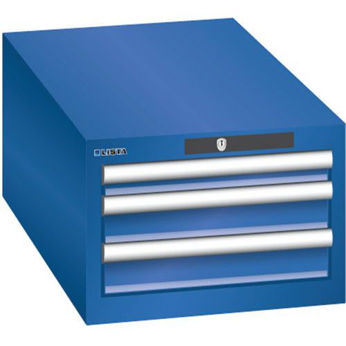 Szafki warsztatowe Lista z szufladami, 2 lub 3 szuflady, 411x725x283 mm - Szafka warsztatowa Lista, 3 szuflady, 411x725x283 mm, fluorescencyjny niebie