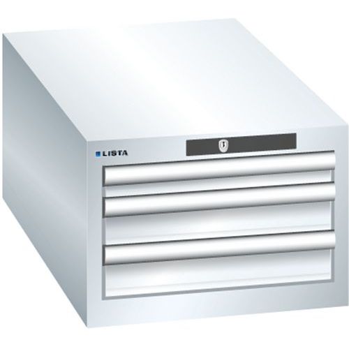 Szafki warsztatowe Lista z szufladami, 2 lub 3 szuflady, 411x725x283 mm - Szafka warsztatowa Lista, 3 szuflady, 411x725x283 mm, biała
