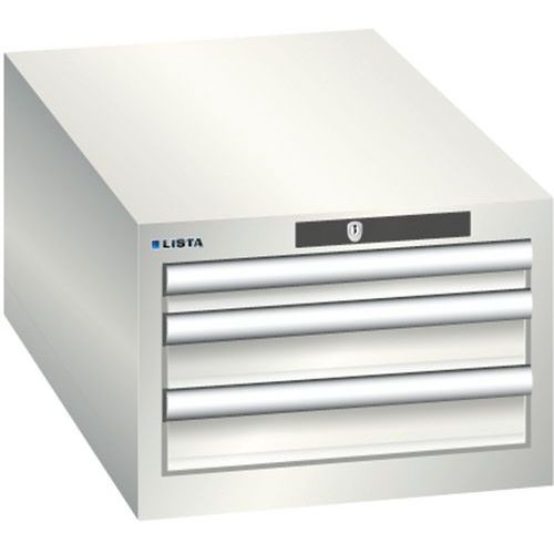 Szafki warsztatowe Lista z szufladami, 2 lub 3 szuflady, 411x725x283 mm - Szafka warsztatowa Lista, 3 szuflady, 411x725x283 mm, jasnoszara