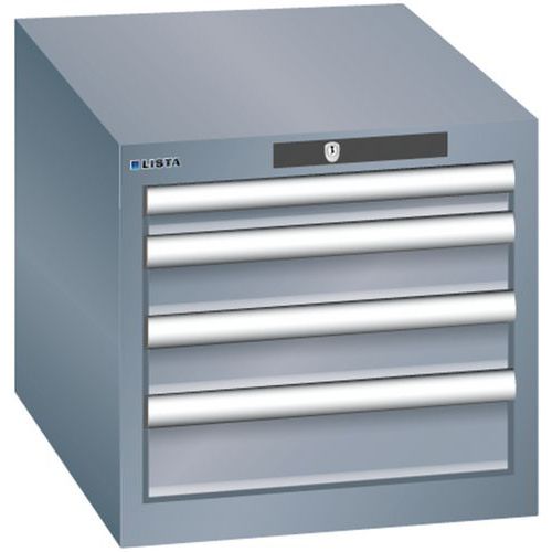 Szafki warsztatowe Lista z szufladami, 3 lub 4 szuflady - Szafka warsztatowa Lista z 4 szufladami, ciemnoszara