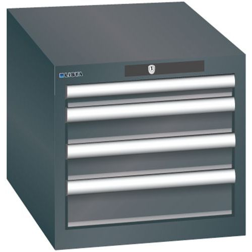 Szafki warsztatowe Lista z szufladami, 3 lub 4 szuflady - Szafka warsztatowa Lista z 4 szufladami, czarna