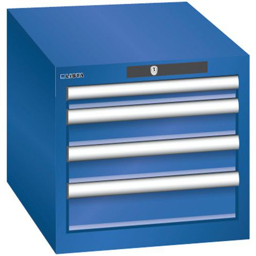 Szafki warsztatowe Lista z szufladami, 3 lub 4 szuflady - Szafka warsztatowa Lista z 4 szufladami, fluorescencyjny niebieski