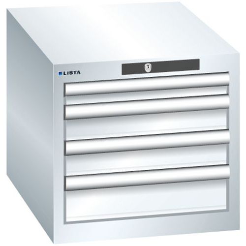 Szafki warsztatowe Lista z szufladami, 3 lub 4 szuflady - Szafka warsztatowa Lista z 4 szufladami, biała