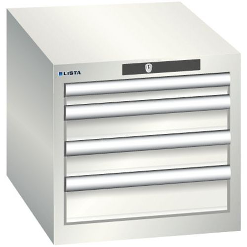 Szafki warsztatowe Lista z szufladami, 3 lub 4 szuflady - Szafka warsztatowa Lista z 4 szufladami, jasnoszara