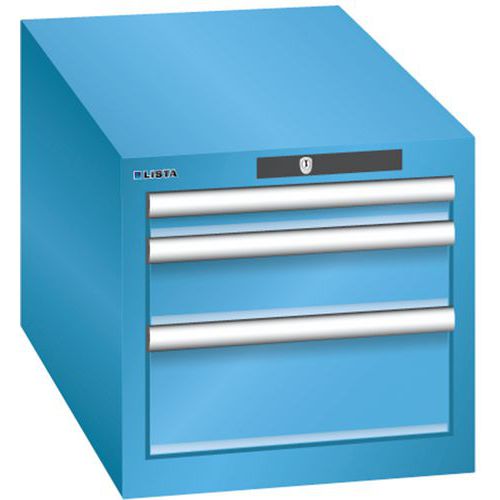 Szafki warsztatowe Lista z szufladami, 3 lub 4 szuflady, 411x725x383 mm - Szafka warsztatowa Lista, 3 szuflady: 1x50 mm + 1x100 mm + 1x150 mm, 411 x 7