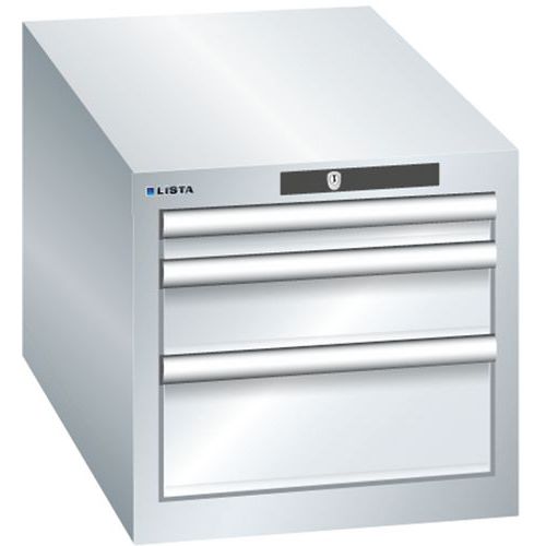 Szafki warsztatowe Lista z szufladami, 3 lub 4 szuflady, 411x725x383 mm - Szafka warsztatowa Lista z szufladami, 3 szuflady: 1x50mm + 1x100mm + 1x150m