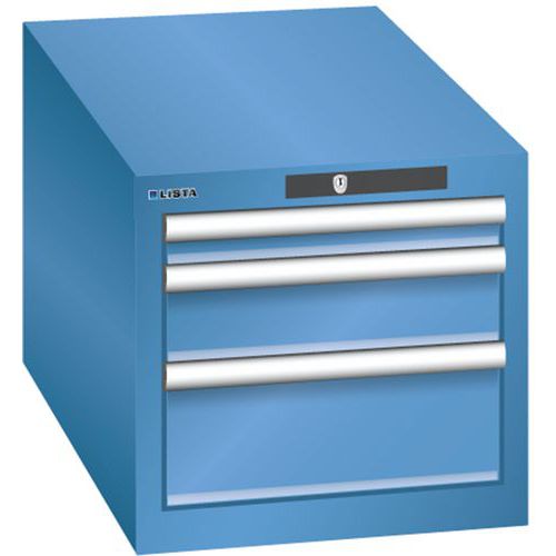 Szafki warsztatowe Lista z szufladami, 3 lub 4 szuflady, 411x725x383 mm - Szafka warsztatowa Lista, 3 szuflady: 1x50mm + 1x100mm + 1x150mm, 411x725x38