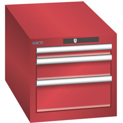 Szafki warsztatowe Lista z szufladami, 3 lub 4 szuflady, 411x725x383 mm - Szafka warsztatowa Lista, 3 szuflady: 1x50mm + 1x100mm + 1x150mm, 411x725x38